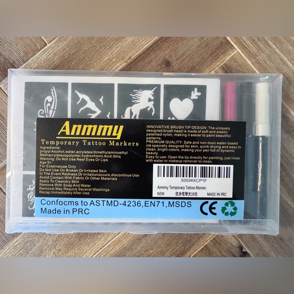 Temporary Tattoo Markers for Skin, 16 Colors + 77 Tattoo Stencils Kids+Adults - Picture 5 of 6